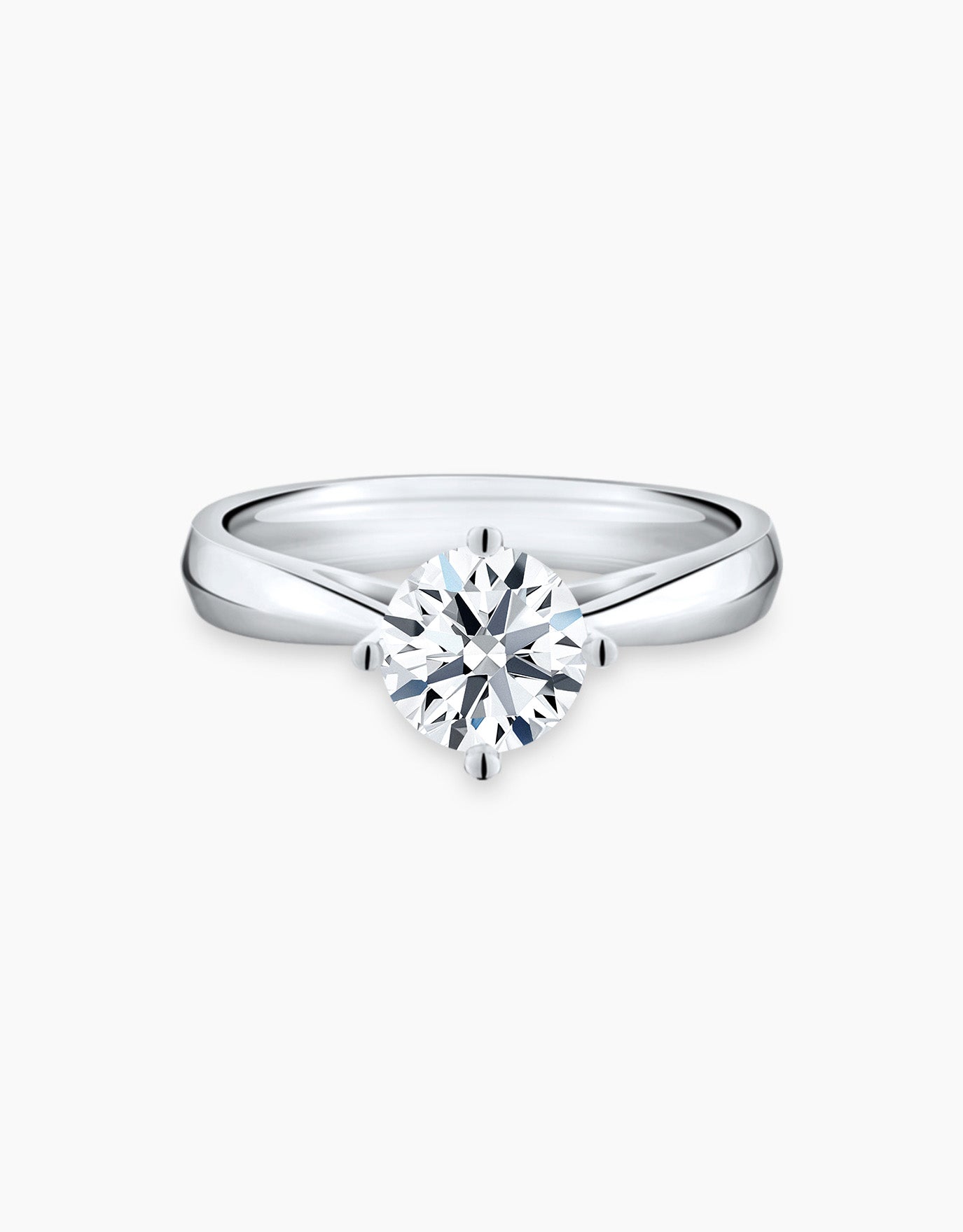 LVC a classic lab grown diamond ring in white gold with 4 prongs