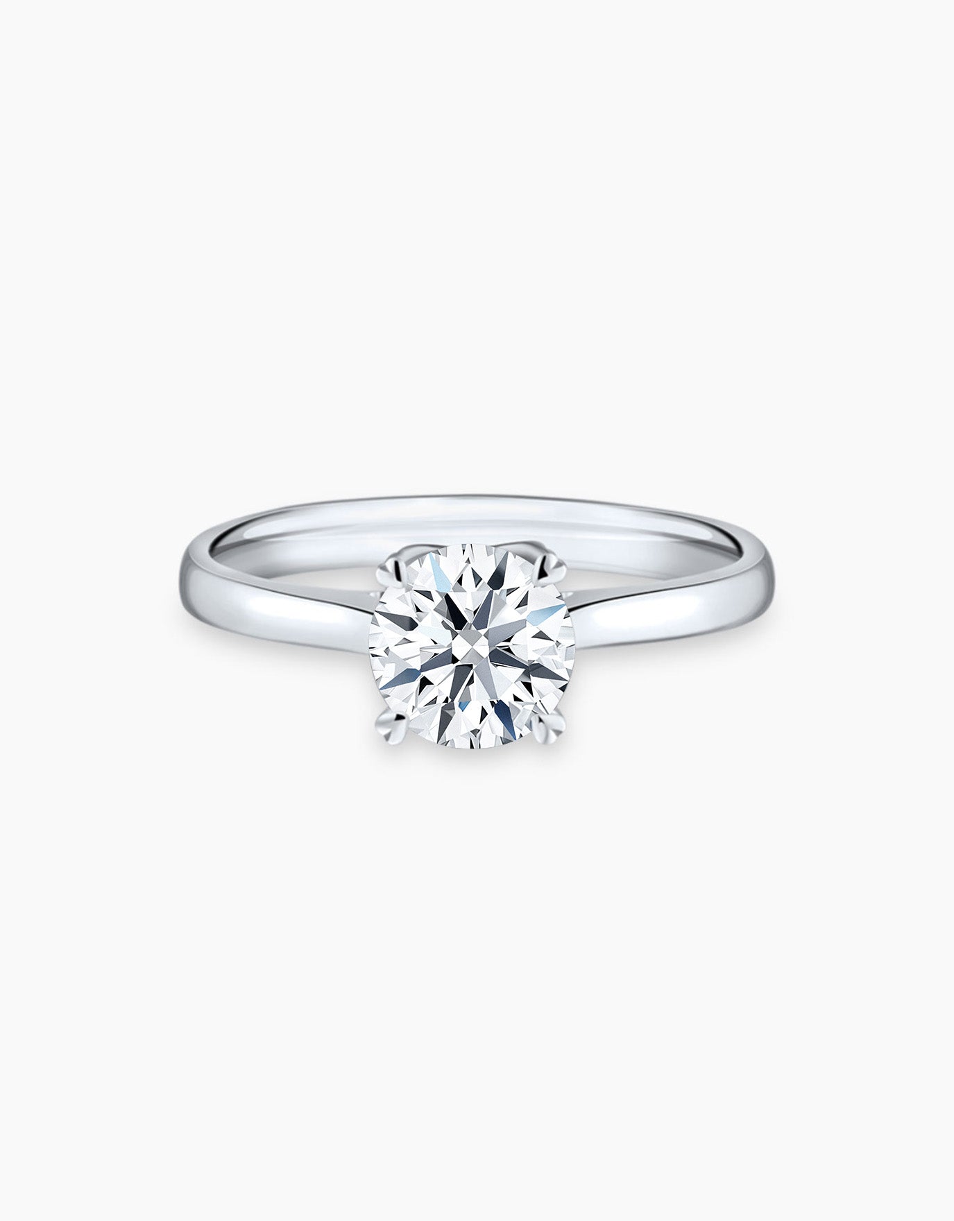 LVC lab grown diamond ring in a classic setting using white gold material with 4 prongs