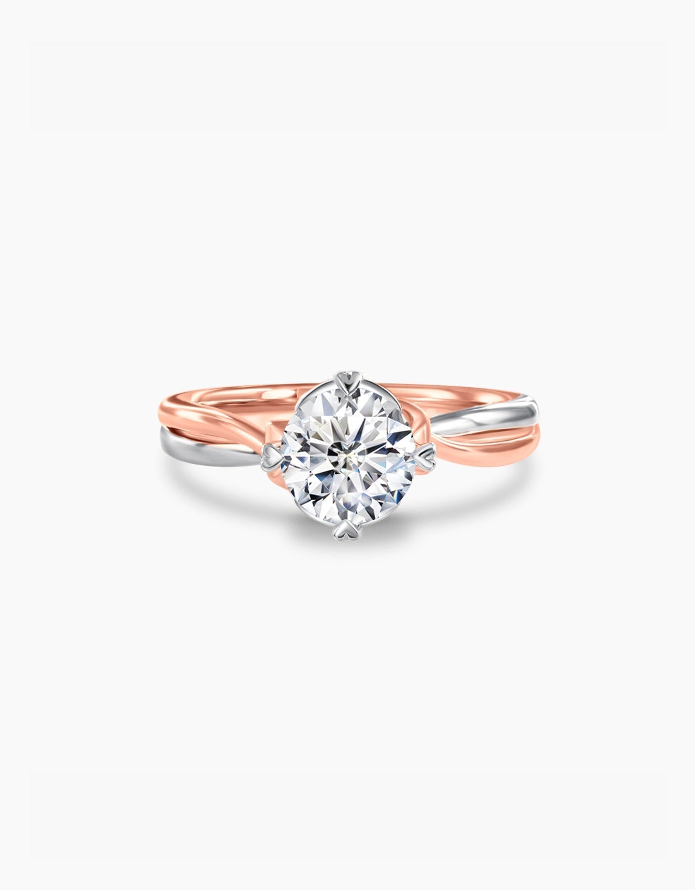 LVC lab grown diamond ring from the say love collection made with white gold and rose gold