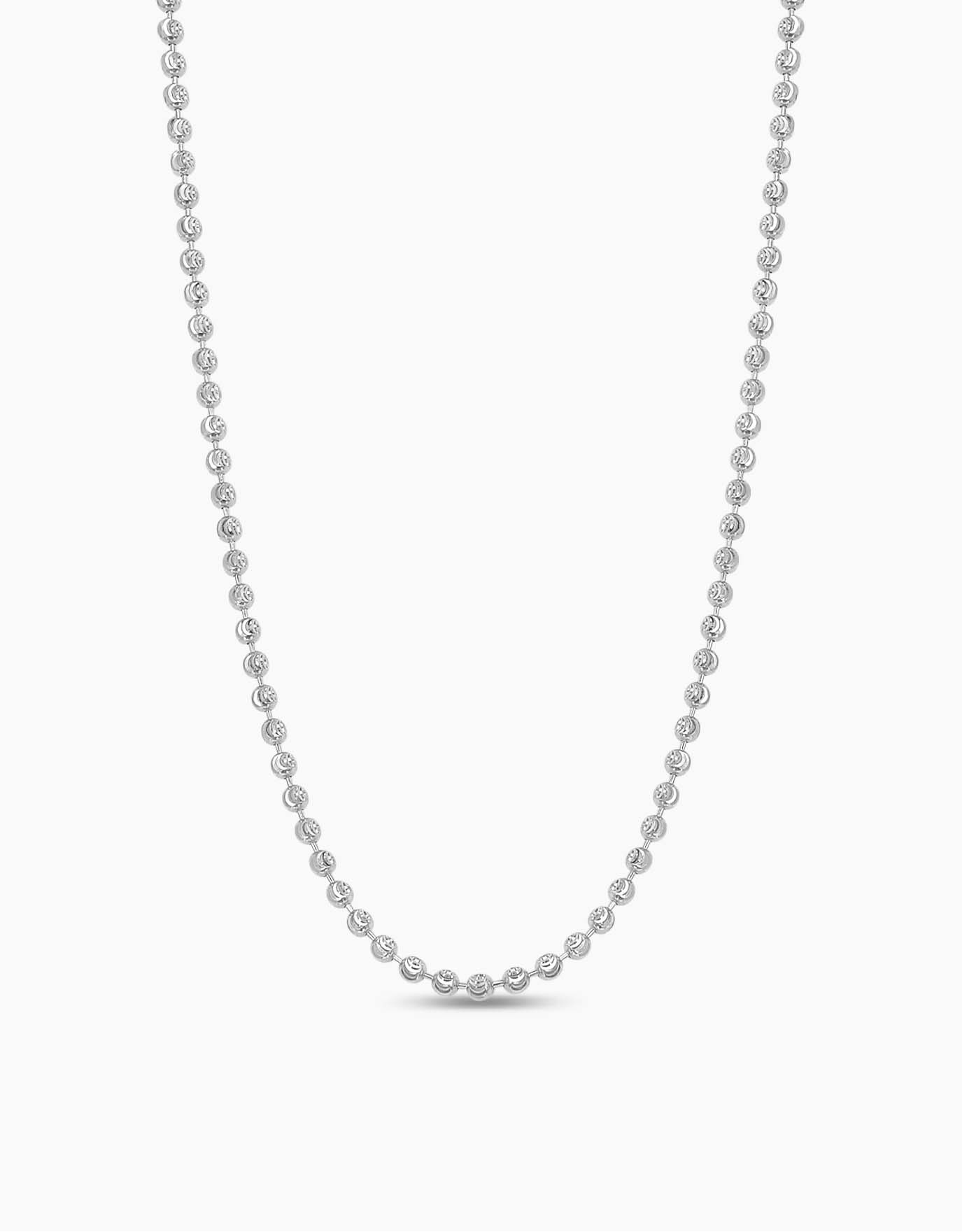 LVC white gold necklace featuring a beaded chain for some creativity to your daily fashion