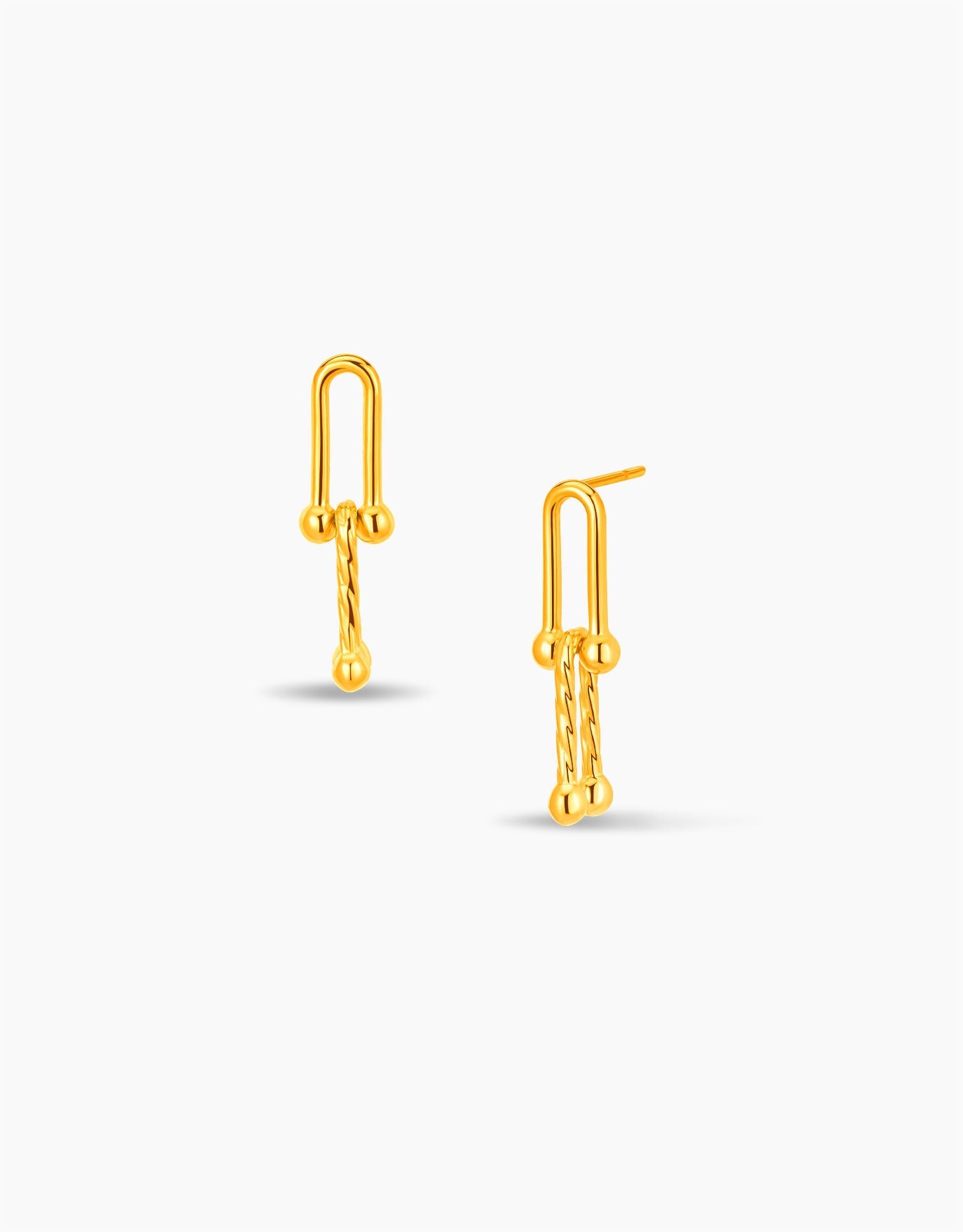 LVC MOD22 Double U Gold Earrings