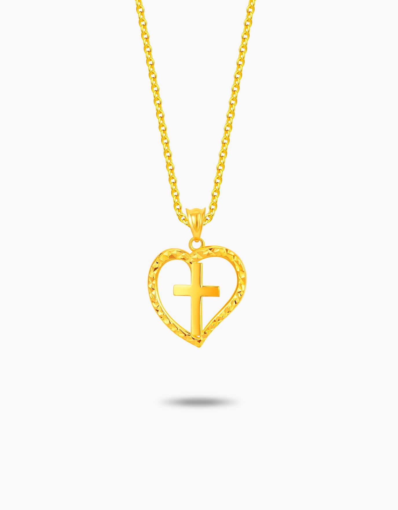 LVC MOD22 Divine Heart Gold Cross Pendant