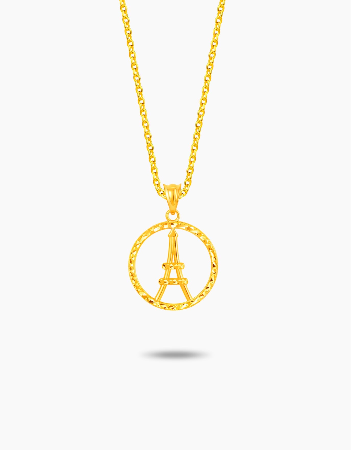 LVC MOD22 Eiffel Circle Gold Pendant