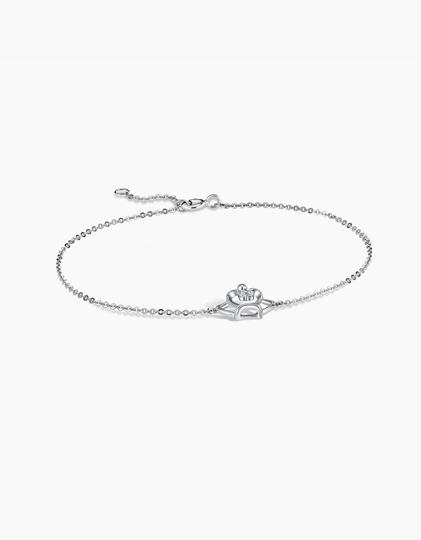 LVC white gold bracelet with a tiara crown charm