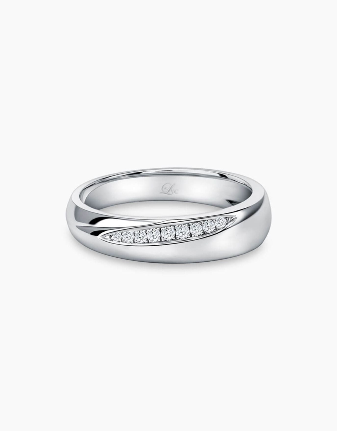 LVC platinum ring with a streak of stunning diamonds