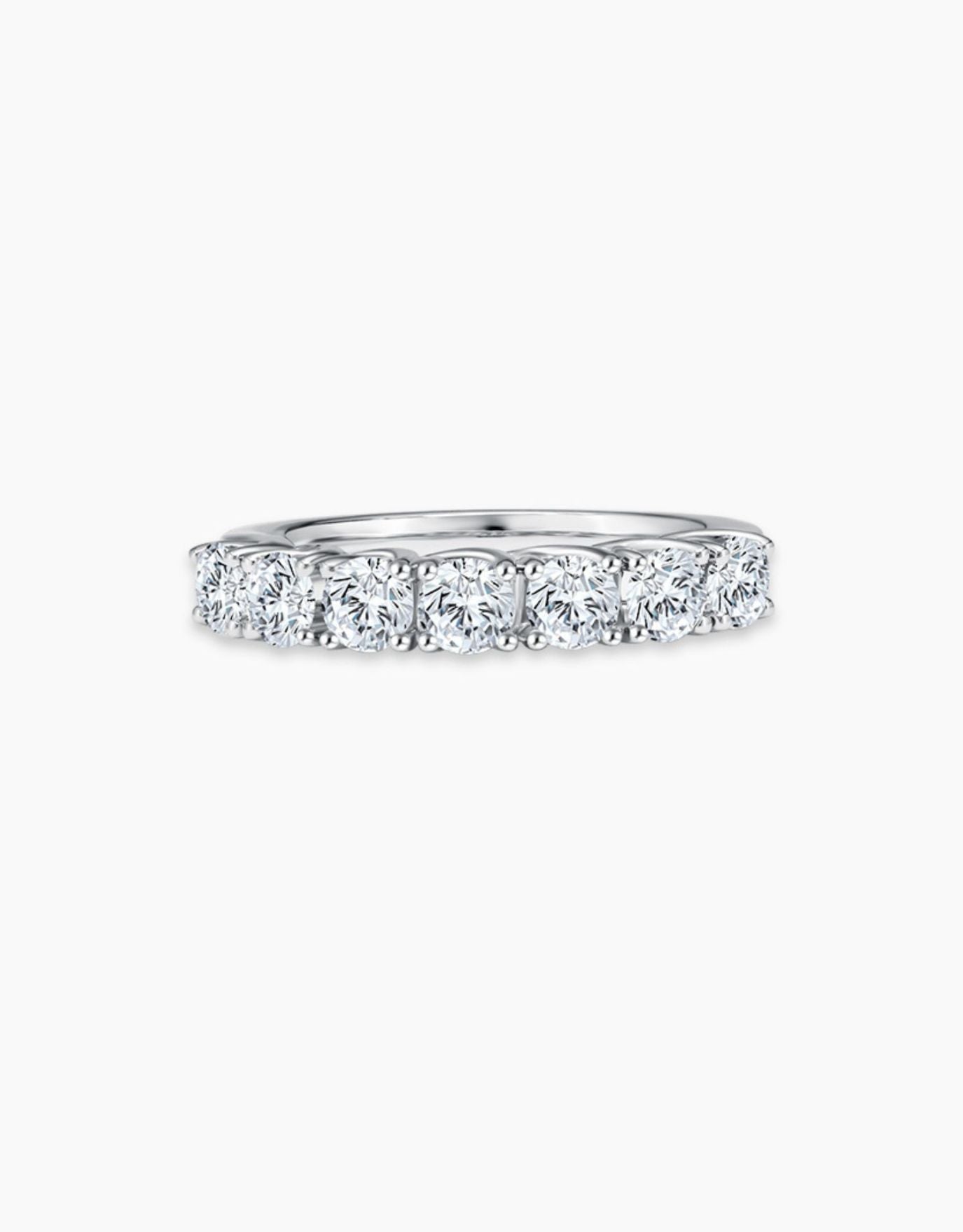 LVC wedding band in white gold traced with glistening diamonds set in a pave setting