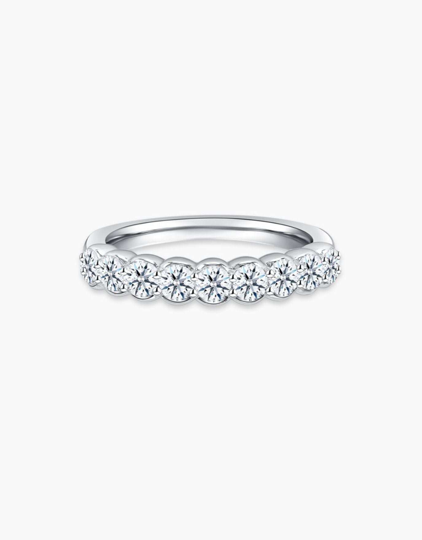 LVC  Wedding Band designed with a row of 9 glistening and sustainable lab grown diamonds 