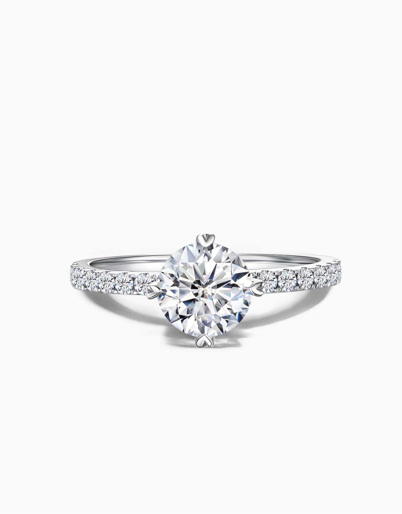 LVC lab grown diamond ring from the say love collection in white gold with four prongs