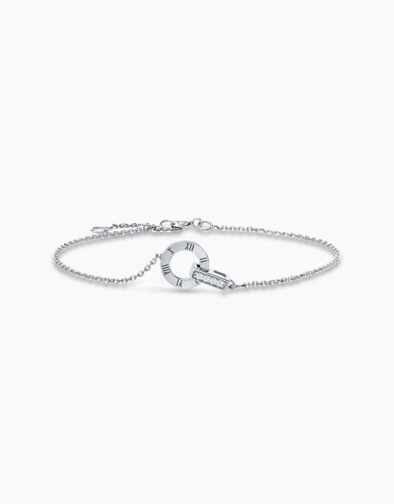 LVC diamond bracelet in white gold from the joie collection with roman numbers in white gold 