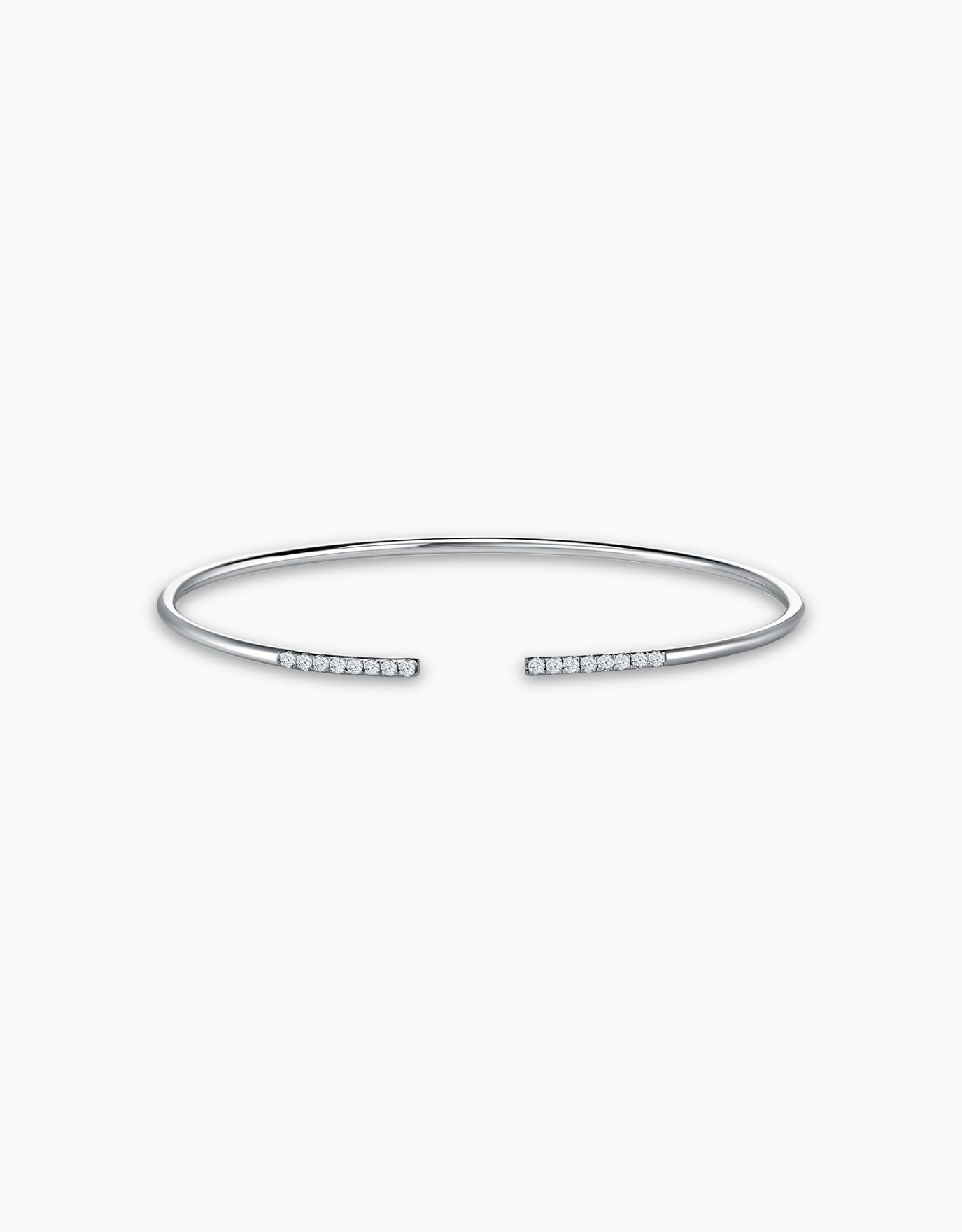 LVC Diamond Bangle designed with two rows of diamonds in white gold