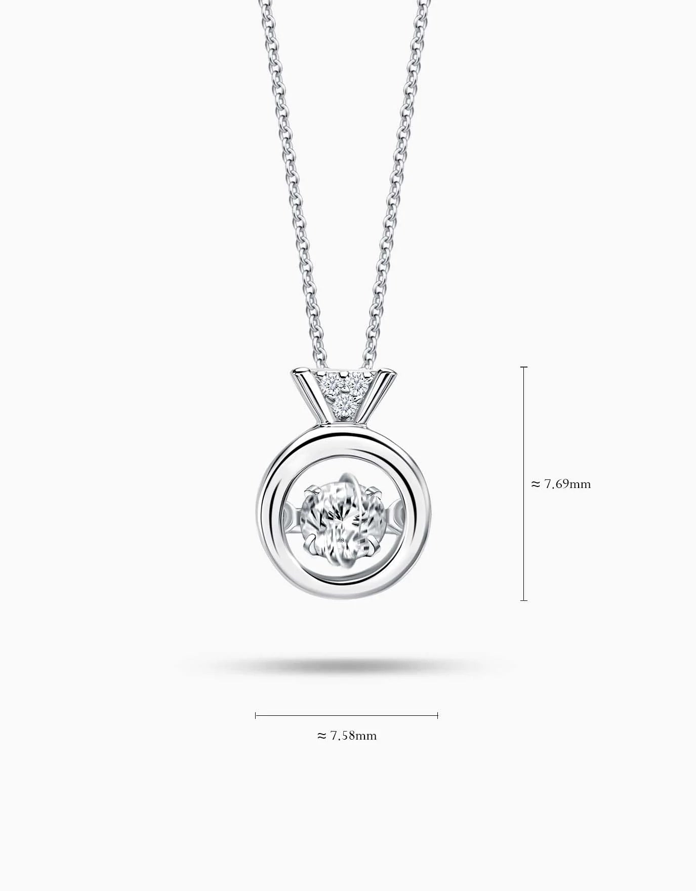 Diamond Eternity Circle selling Pendant 10k White Gold Floating