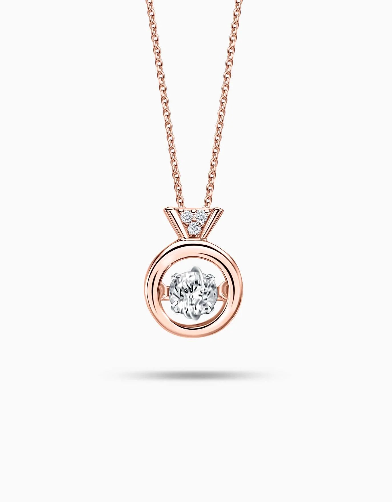 Diamond Eternity Circle high quality Pendant 10k White Gold Floating