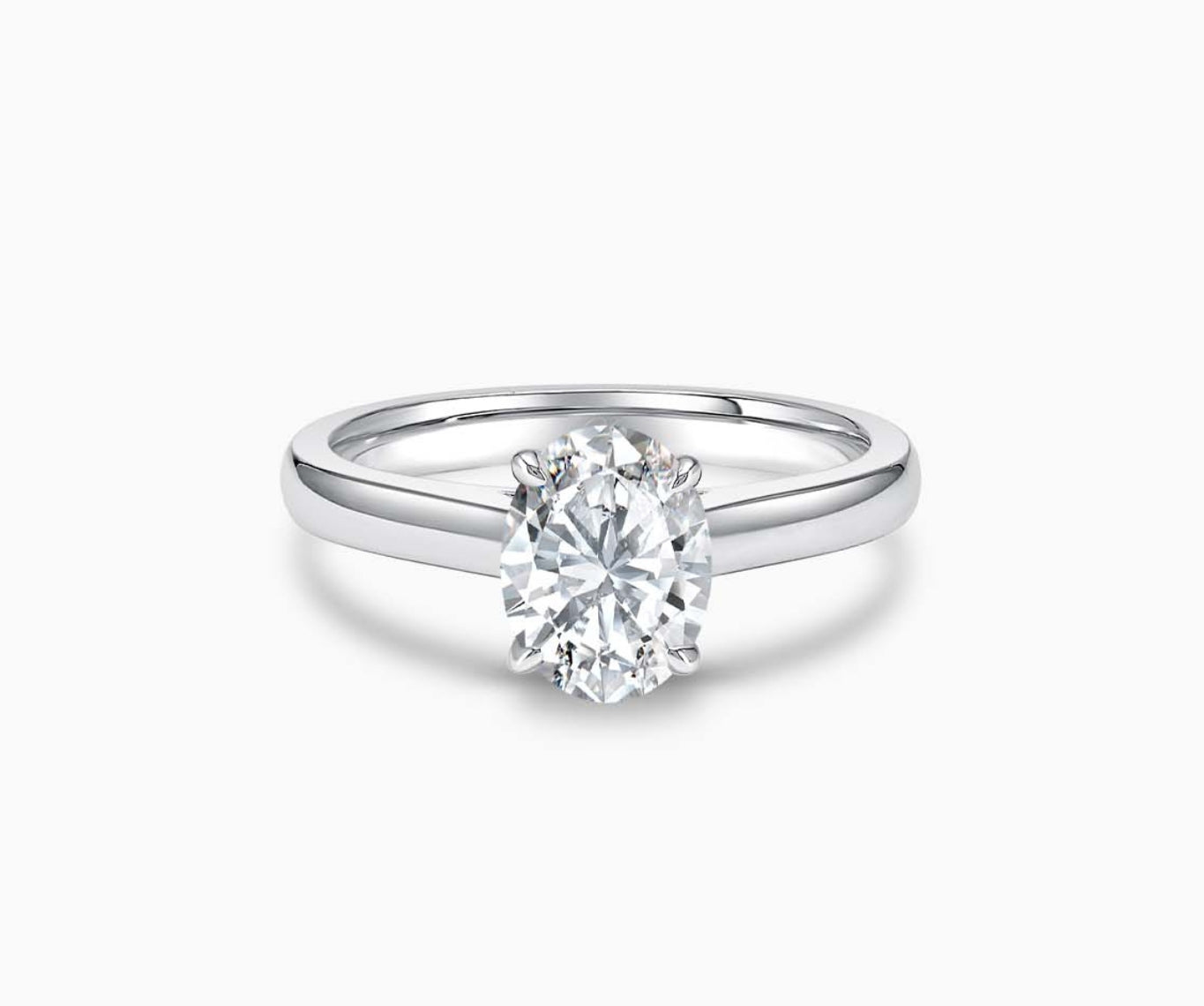 LVC solitaire ring with the classic straight plain band made for your everyday sparkle