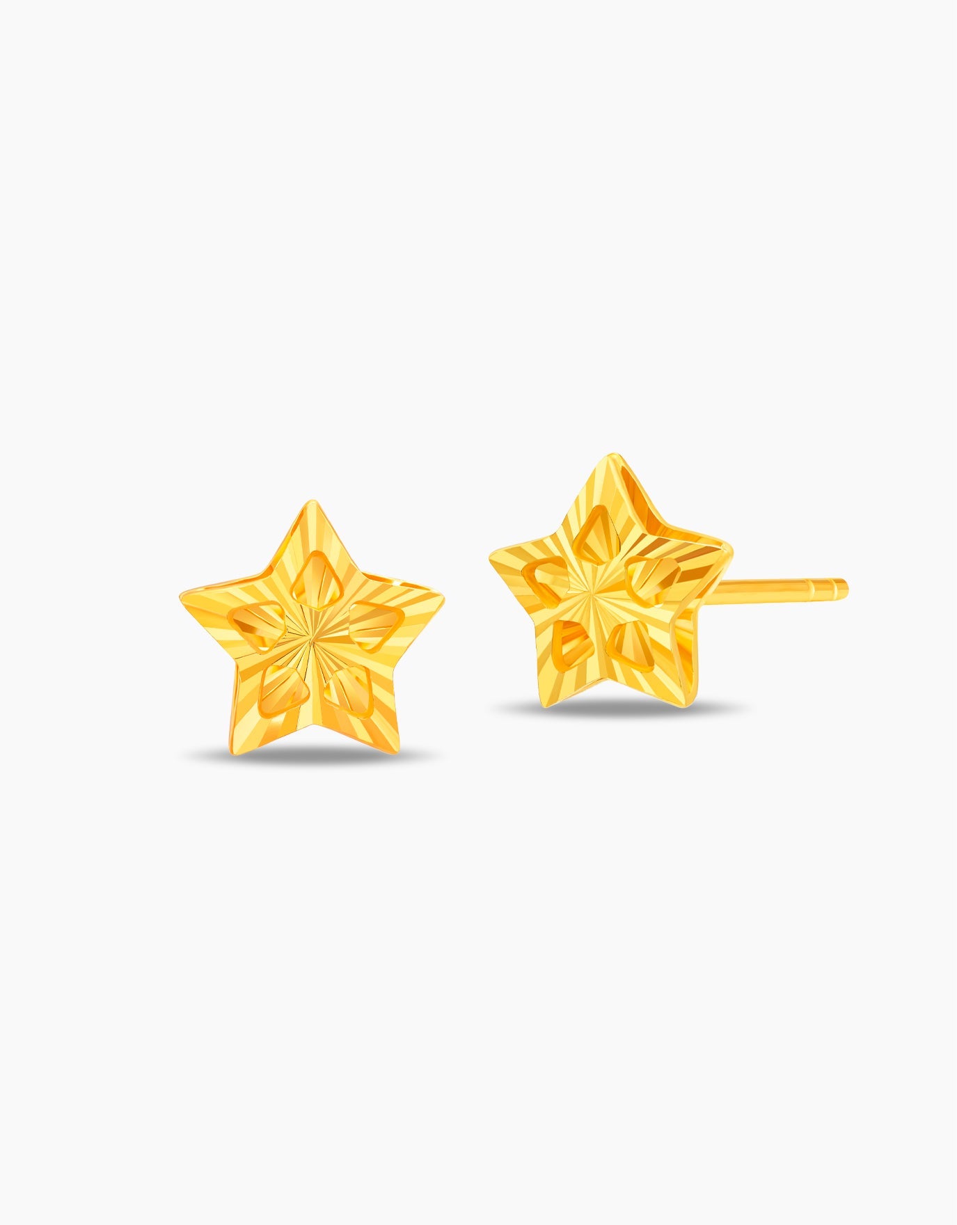 LVC stud earrings in a star design using 999 pure gold material