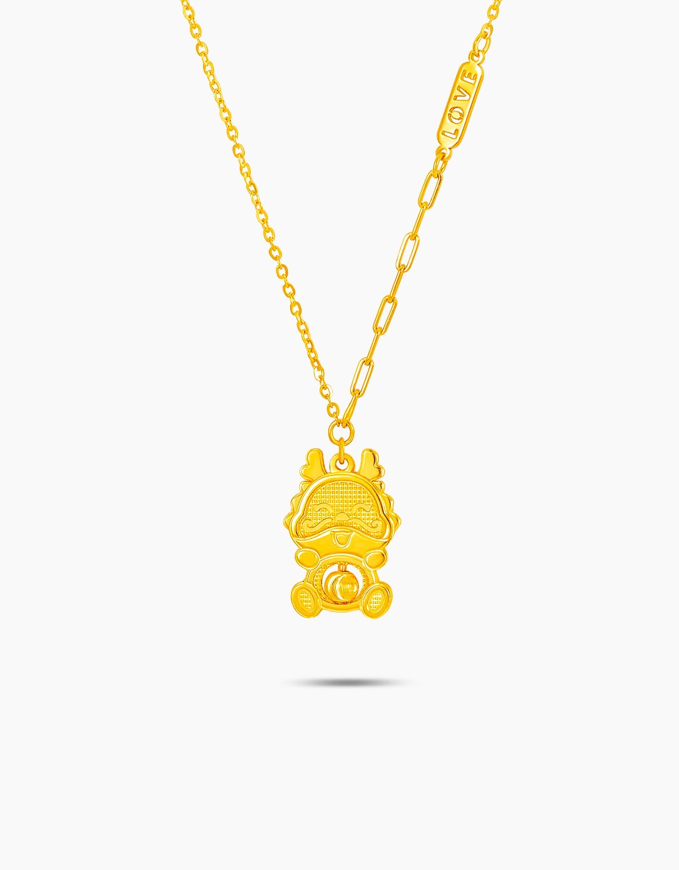 LVC necklace features a cheerful dragon designed with hearted horns pendant