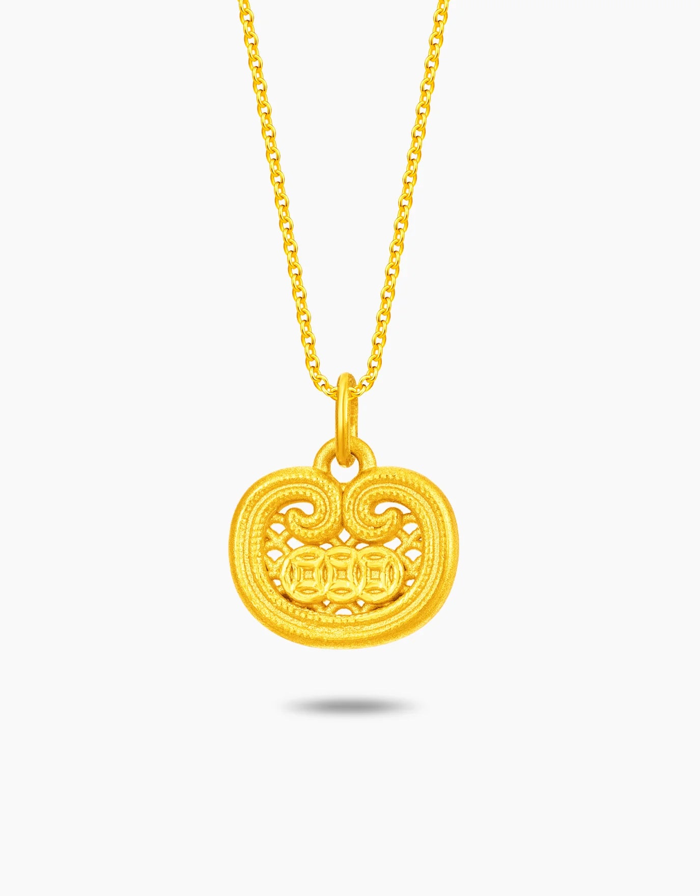 LVC 9IN Fortune Lock 999 Gold Pendant