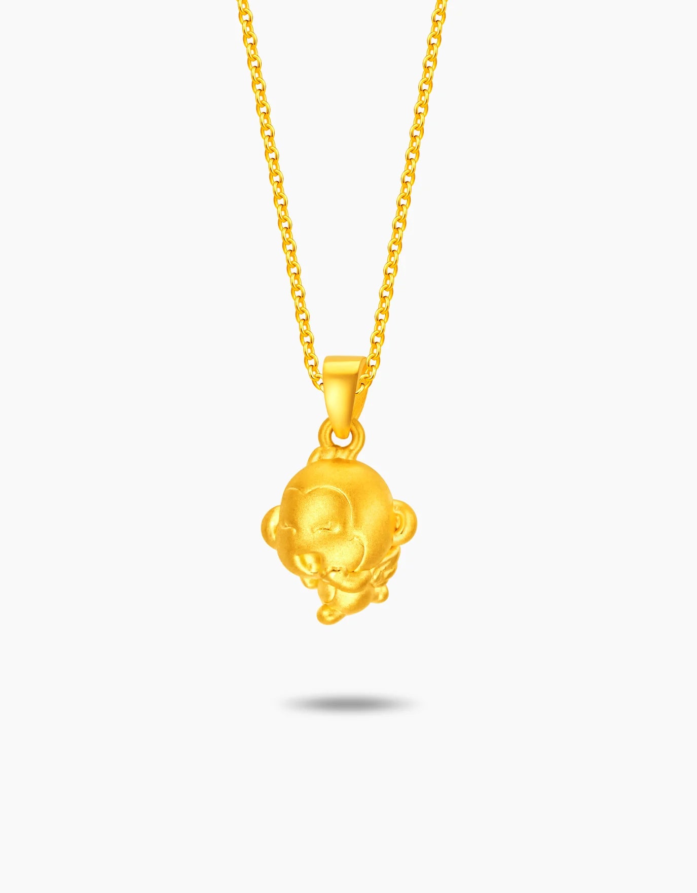 LVC 9IN Angel Monkey 999 Gold Zodiac Pendant