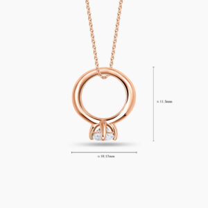 LVC Charmes Rose Elegance Mini Ring Diamond Pendant in 14k rose gold