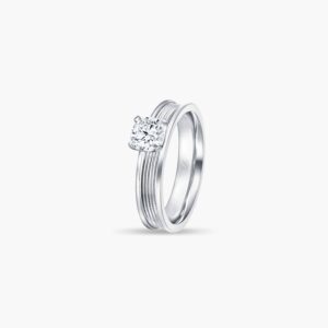 LVC Promise (Slim) Diamond Engagement Ring in White Gold in 4 prongs