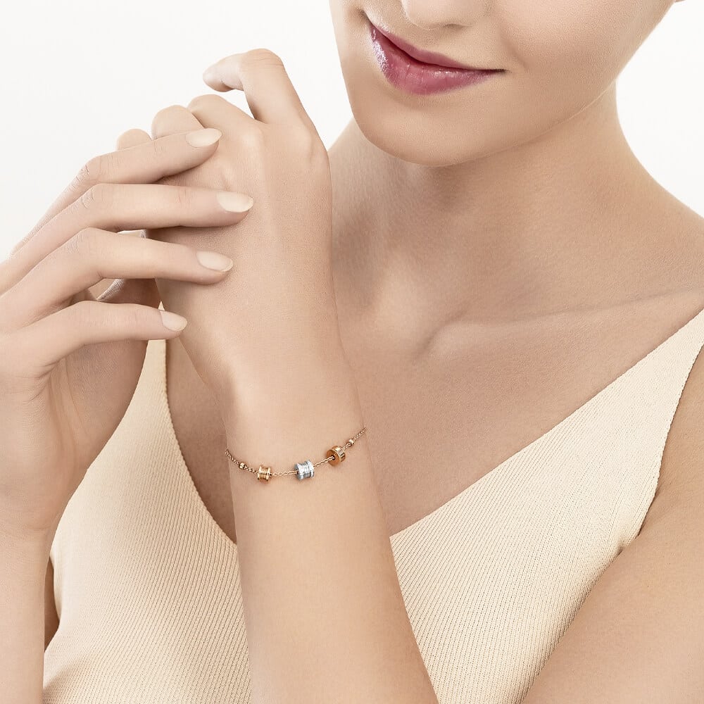 LVC Promise Diamond Bracelet Charmes in 18K White Gold / Rose Gold