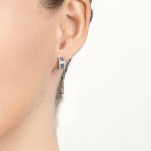 LVC Promise Half Hoop Diamond Earrings in 18k White Gold