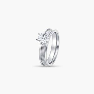 Promise (Slim) Diamond Engagement Ring in White Gold in 6 prongs