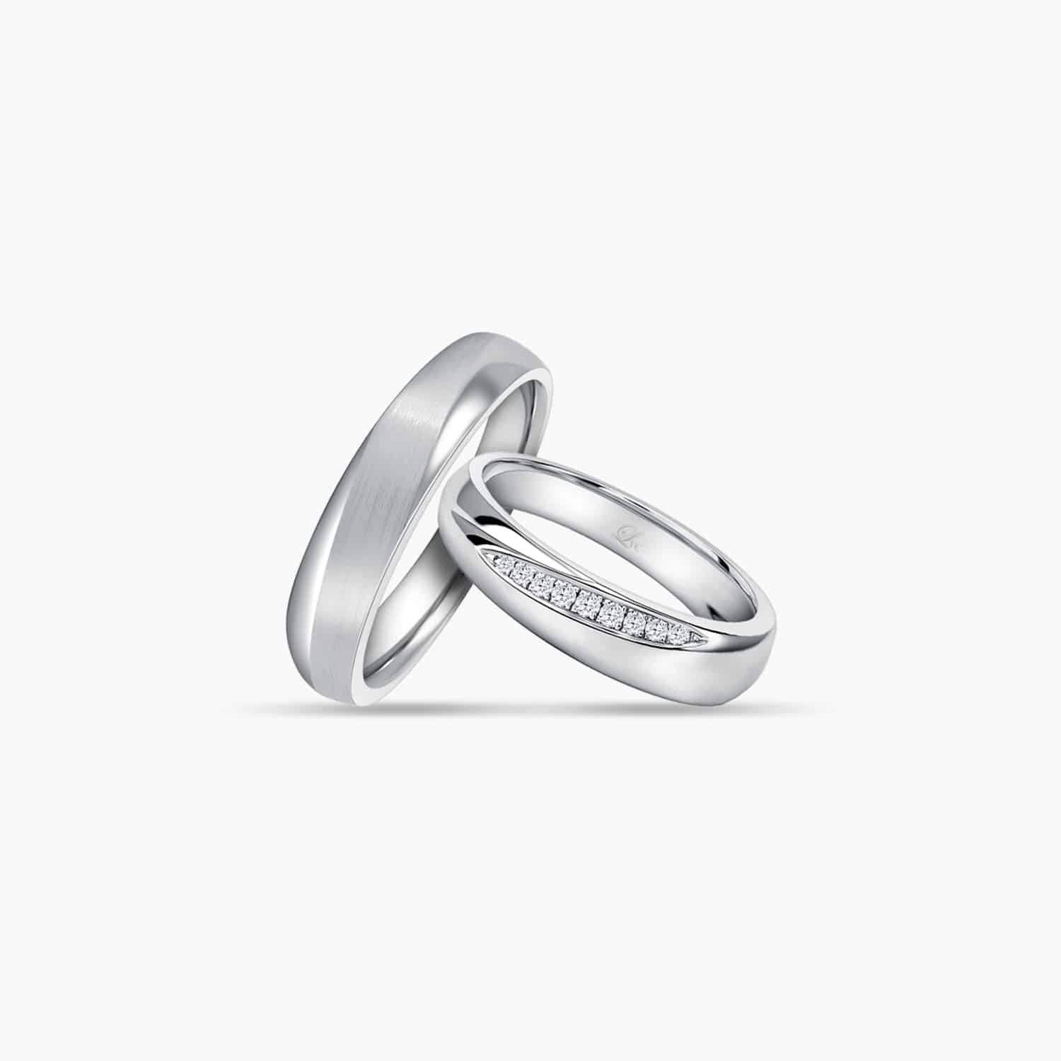 LVC PURETE TRUST WEDDING BAND IN PLATINUM WITH DIAMONDS a set of wedding bands in platinum with diamonds 钻石 戒指 cincin diamond