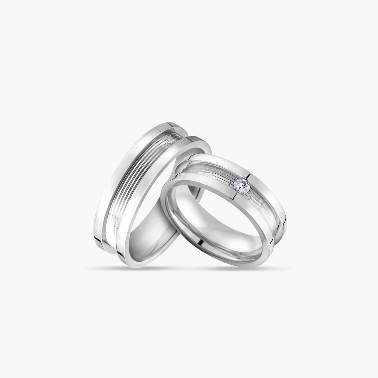 LVC PROMISE PURE WEDDING BAND IN WHITE GOLD a set of white gold engagement wedding ring or wedding bands in white gold with diamond 钻石 戒指 cincin diamond
