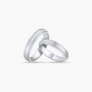 Cincin tunang lelaki atau cincin nikah lelaki LVC Purete Wedding Band in Platinum with Milgrain Design