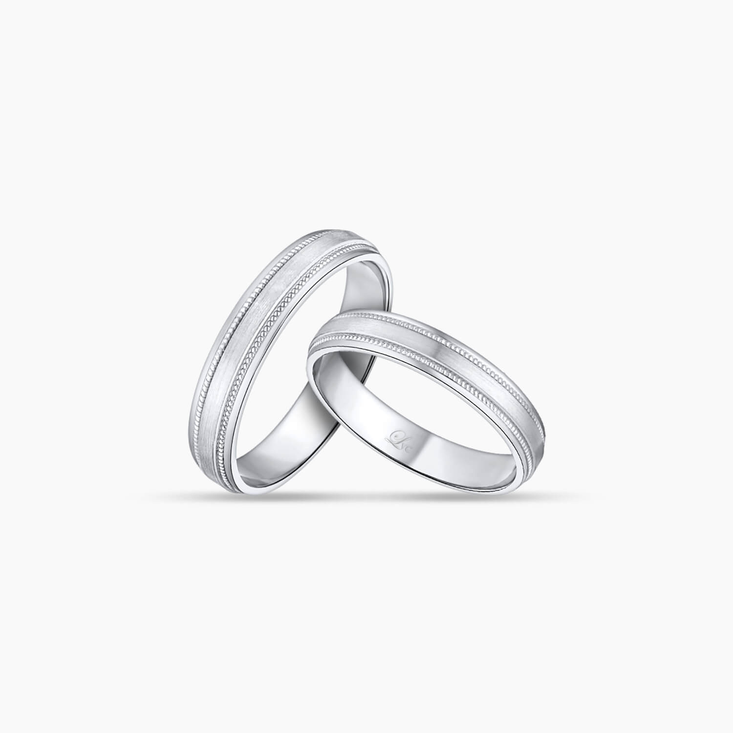 LVC Purete Wedding Ring for couples in Platinum with Milgrain Design