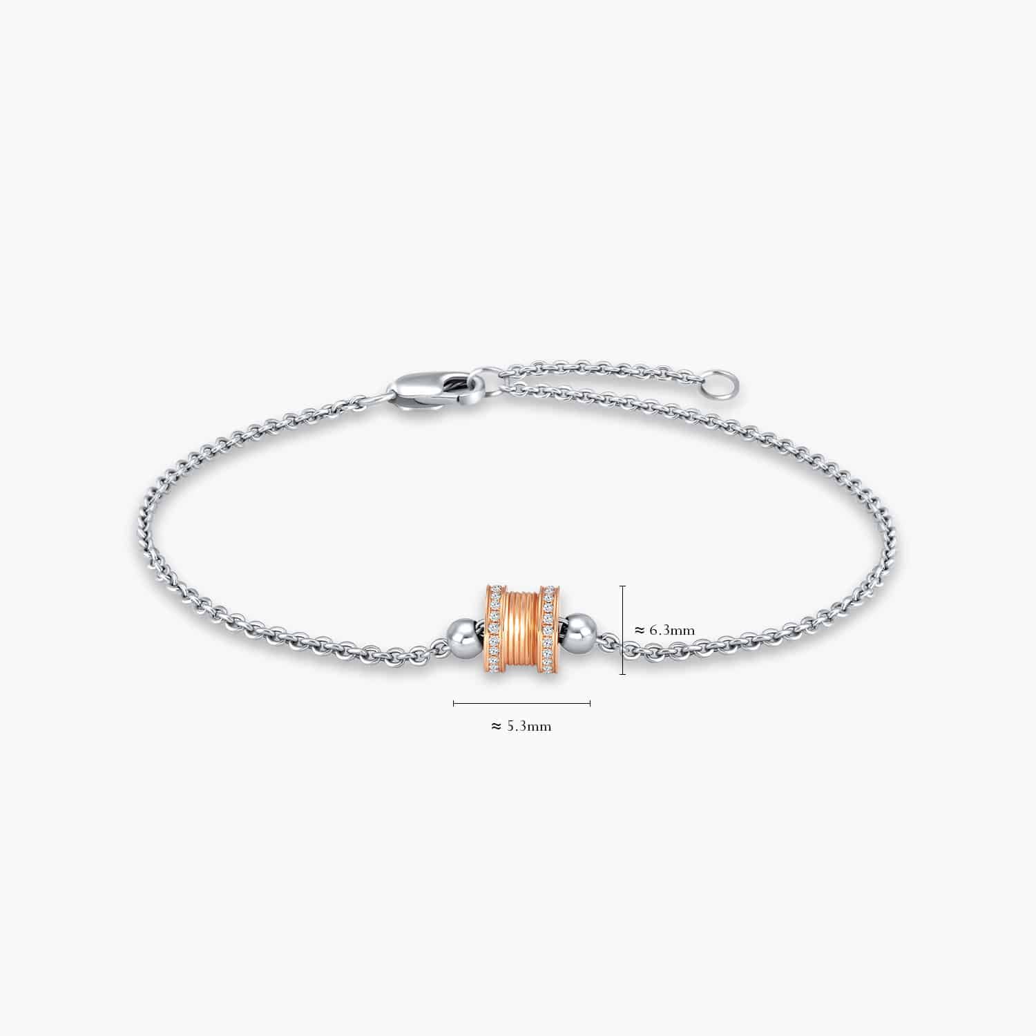 LvcPromise Diamond Bracelet with 46 diamonds in 18k White and Rose Gold