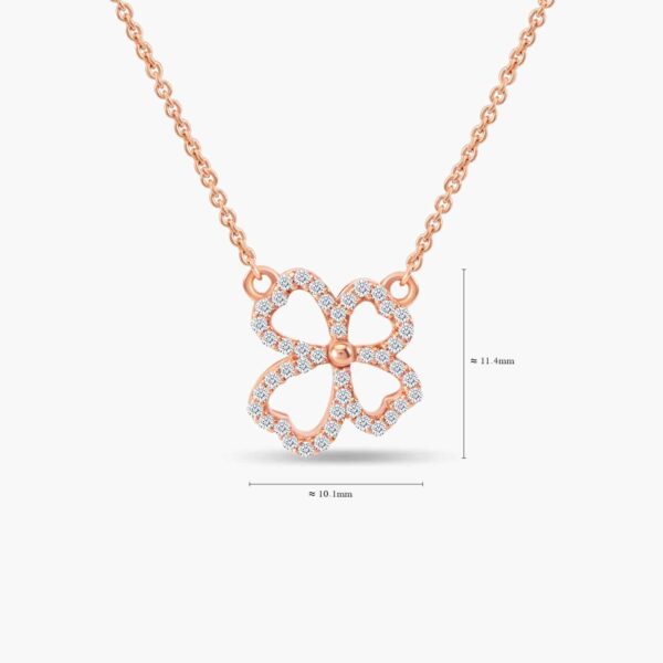 LVC Charmes Clover Leaf Diamond Necklace in 18k Rose Gold