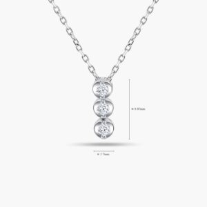 LVC Charmes Trilogy Diamond Necklace made with 14K White Gold