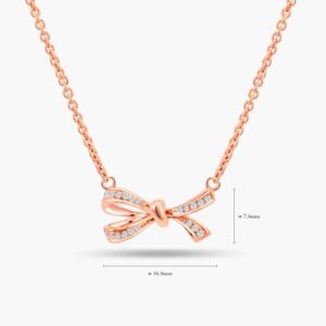 LVC Noeud Elegant Diamond Necklace in 18k Rose Gold