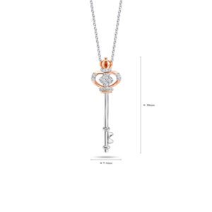 LVC Charmes Victoria Key Diamond Pendant in 14K White Gold/Rose Gold with 8 Diamonds