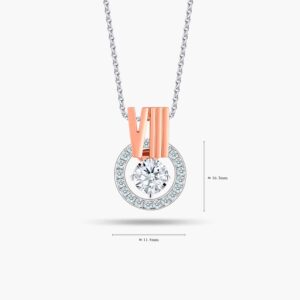LVC Joie Diamond Pendant "VIII" in 18k white gold & rose gold. Pair with 10K White Gold necklace chain. 8th year anniversary gift