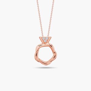 LVC Charmes Rose Mini Ring 18k rose gold Diamond Pendant with 3 diamonds. Comes with a 10K Rose Gold chain