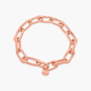 LVC Carla Structured Chain Link Bracelet made of 925 Sterling Silver Jewellery Plated in Rose Gold