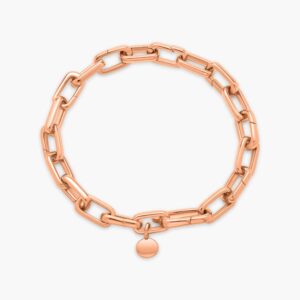 LVC Carla Ovale Chain Link Bracelet made of 925 Sterling Silver Jewellery Plated in Rose Gold
