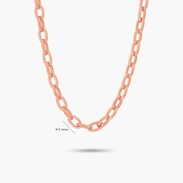 LVC Carla Ovale Chain Necklace made of 925 Sterling Silver Jewellery Plated in Rose Gold