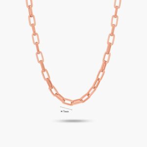 LVC Carla Constructed Chain Necklace in 925 Silver Plated in Rose Gold