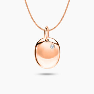 LVC Charmes Pixie Oval Pendant Necklace made of 925 Sterling Silver Jewellery Plated in Rose Gold