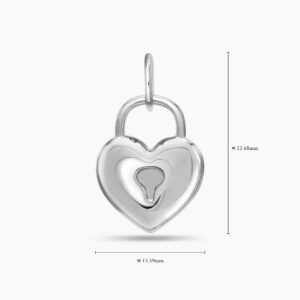 LVC Charmes Heart Lock Pendant in 925 Sterling Silver Jewellery