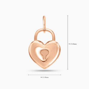 LVC Charmes Heart Lock Pendant made of 925 Sterling Silver Jewellery Plated in Rose Gold