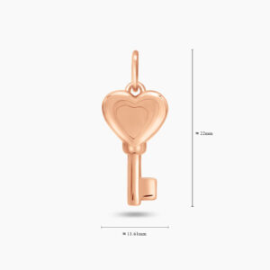 LVC Charmes Amour Heart Key Pendant made of 925 Sterling Silver Jewellery Plated in Rose Gold