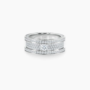 LVC Promise Anniversary Women's Wedding Ring & Wedding Band Full Encrusted with Round Brilliant Diamonds