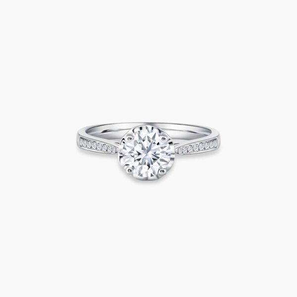 LVC LOVE JOURNEY LAB DIAMOND ENGAGEMENT RING a white gold engagement ring with halo setting in 18 k white gold 钻石 戒指 订婚 戒指 cincin diamond