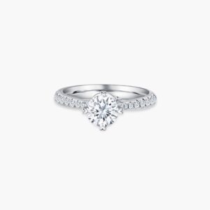 Destiny Lab Diamond Engagement Ring in Heart Shaped Prongs