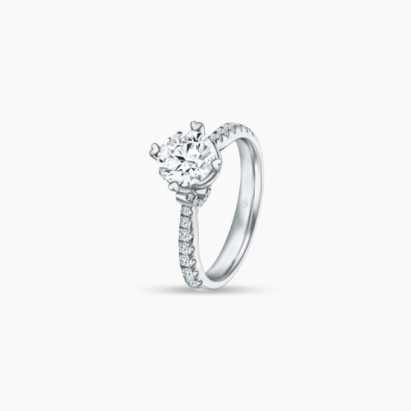 Destiny Lab Diamond Engagement Ring in Heart Shaped Prongs