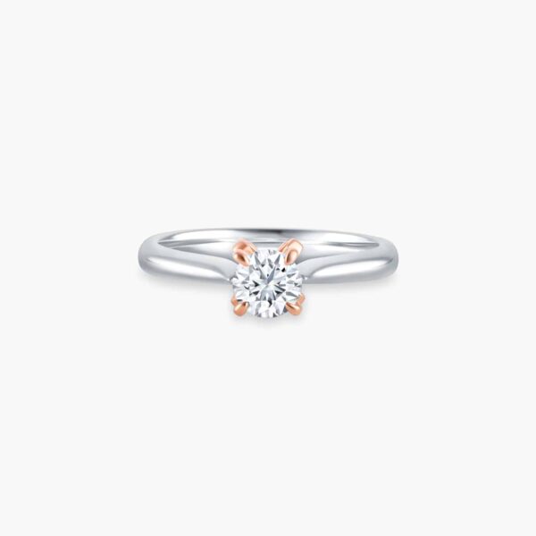 LVC ENCHANTE DIAMOND ENGAGEMENT RING IN DUO TONES an engagement ring in 18k white gold and rose gold with mined diamond and a heart cathedral setting 订婚 戒指 钻石 戒指 cincin diamond